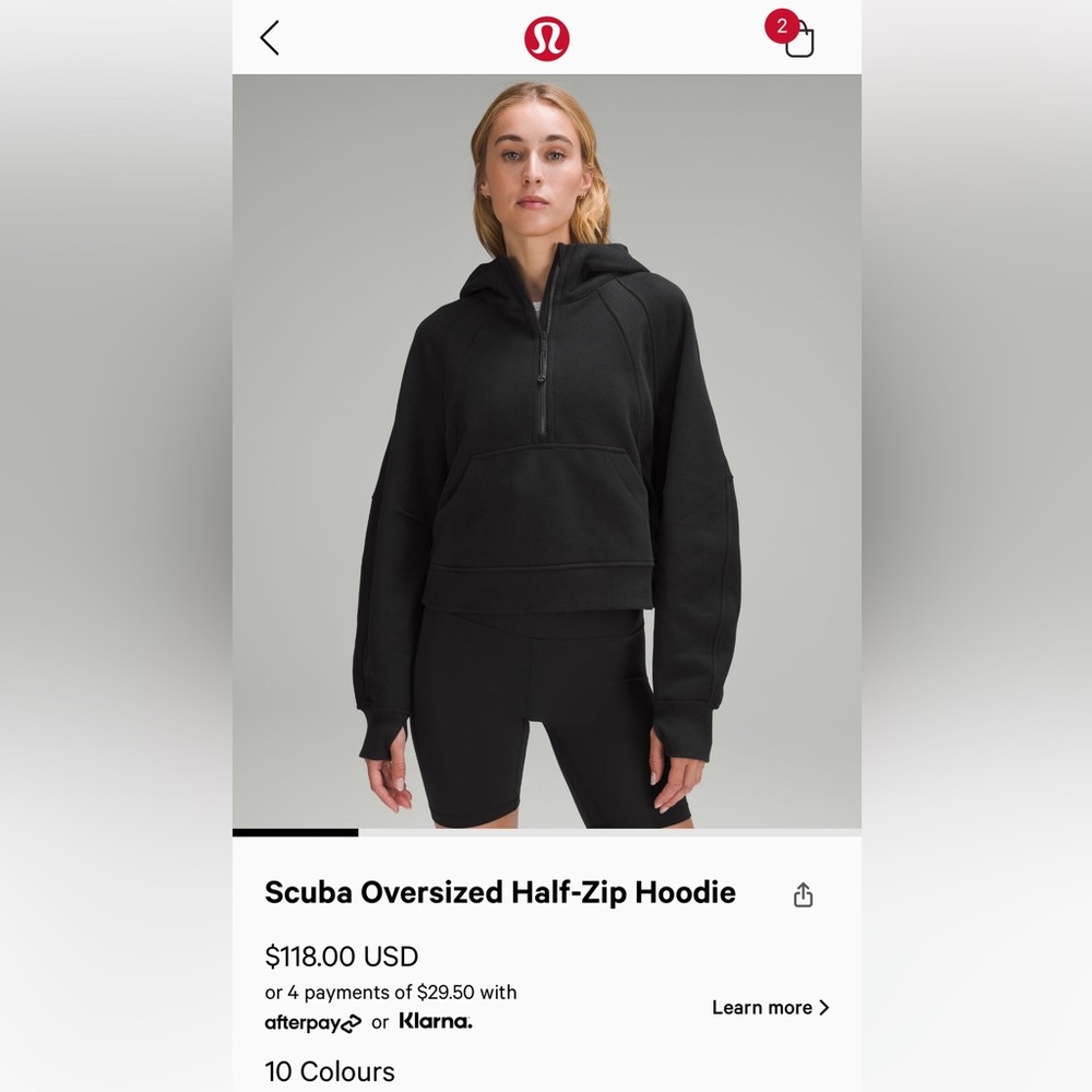 Lululemon scuba oversized half zip hoodie